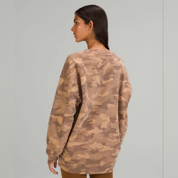 Lululemon Perfectly Oversized Crew Sweatshirt Heritage 365 Camo Beige Multi 8 - Picture 9 of 9